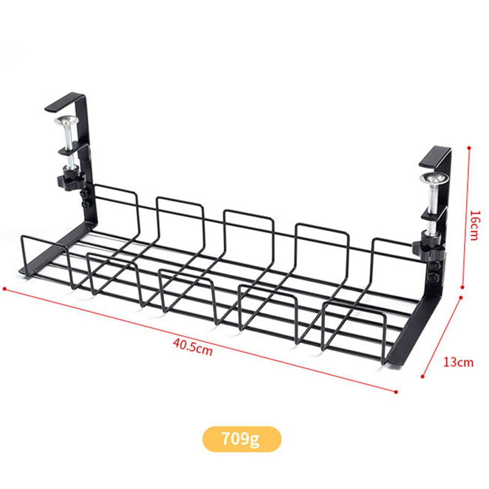 Storage Rack Under Table Metal Cable Management Tray Home Office Desk Wire Organizer No Punching Kitchen Storage Accessories