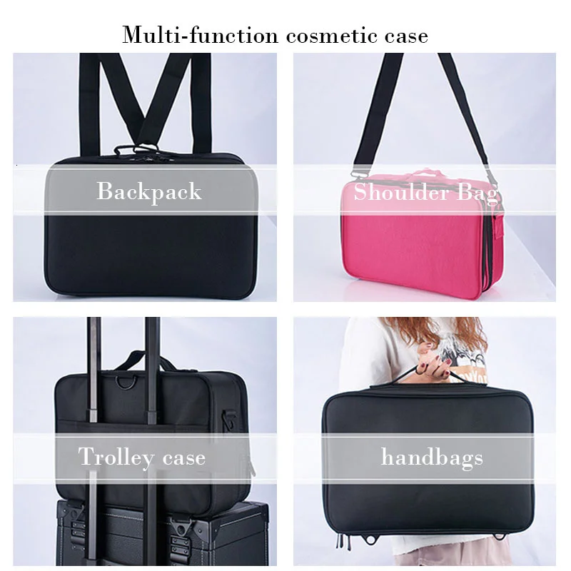 Makeup Organizer Professional Makeup Case Female Beauty Nail Box Cosmetic Case Travel Big Capacity Storage Bag Suitcases For Makeup
