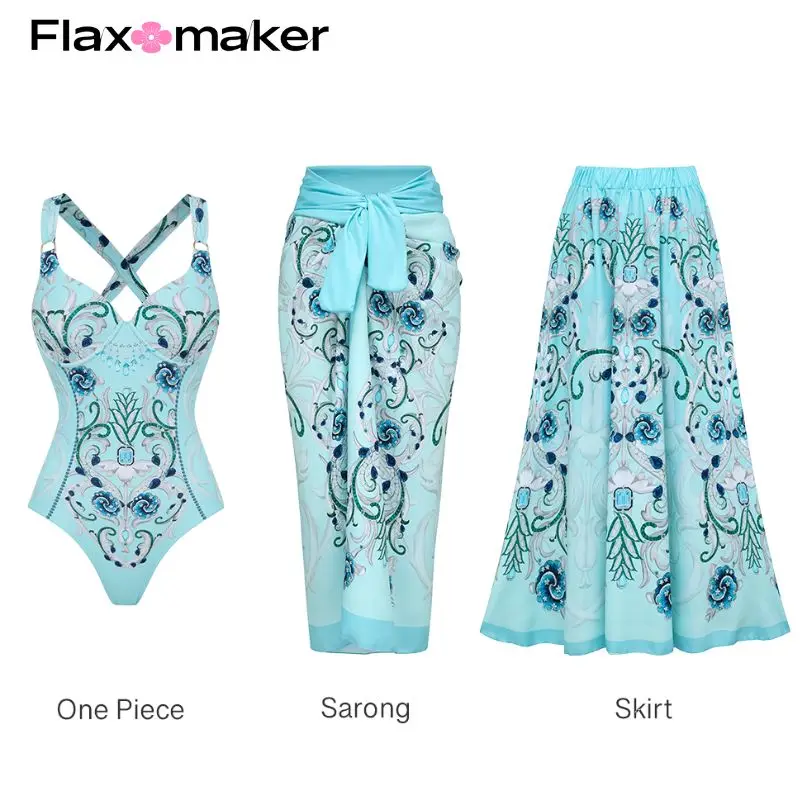 Sling Lily And Majolica Series Pattern Print One Piece Swimsuit...