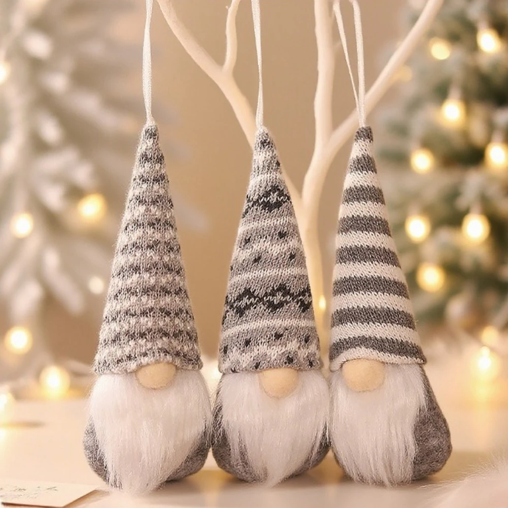3 festliche Weihnachtszwerg-Tischdekorationen – bunte Hängeornamente aus Polyester mit Plüschverzierungen, perfekt für den Urlaub – Detail 11