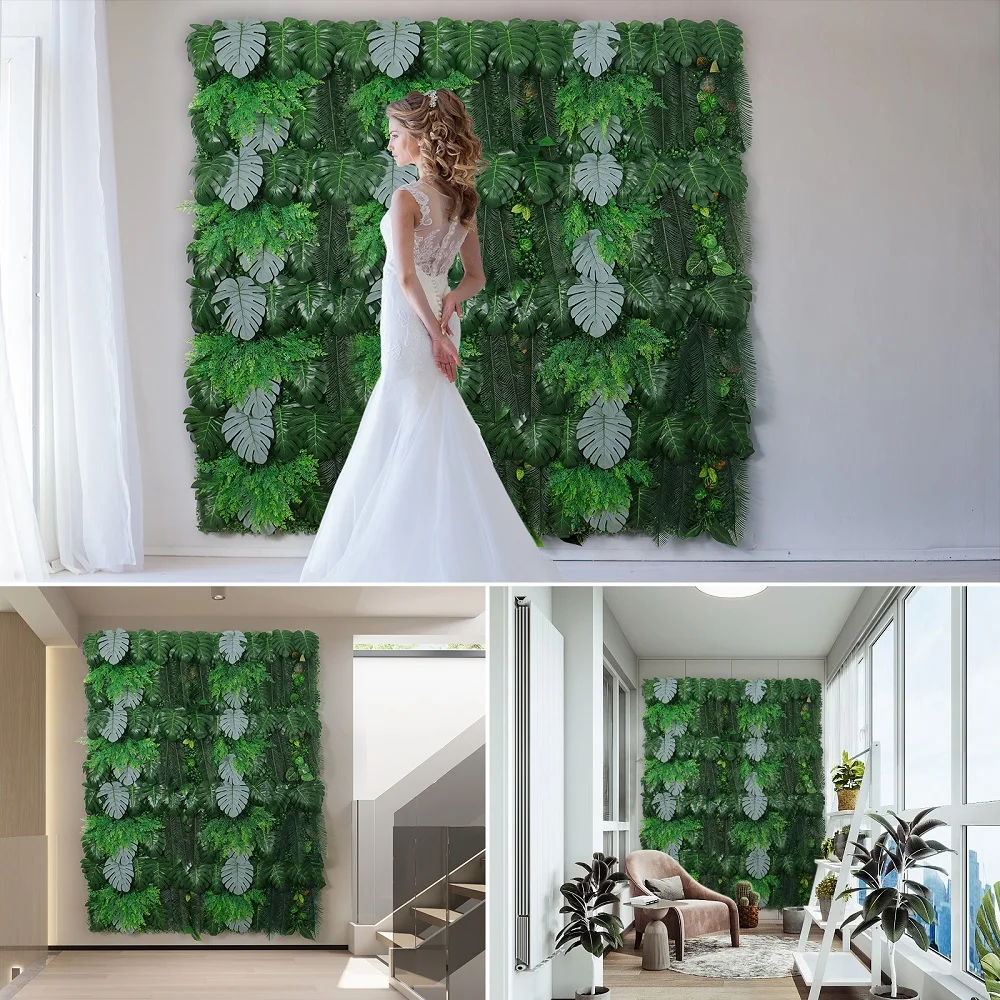 Faux Eucalyptus Greenery Backdrop, Adequado para Jardim Interior e Exterior, 16x24