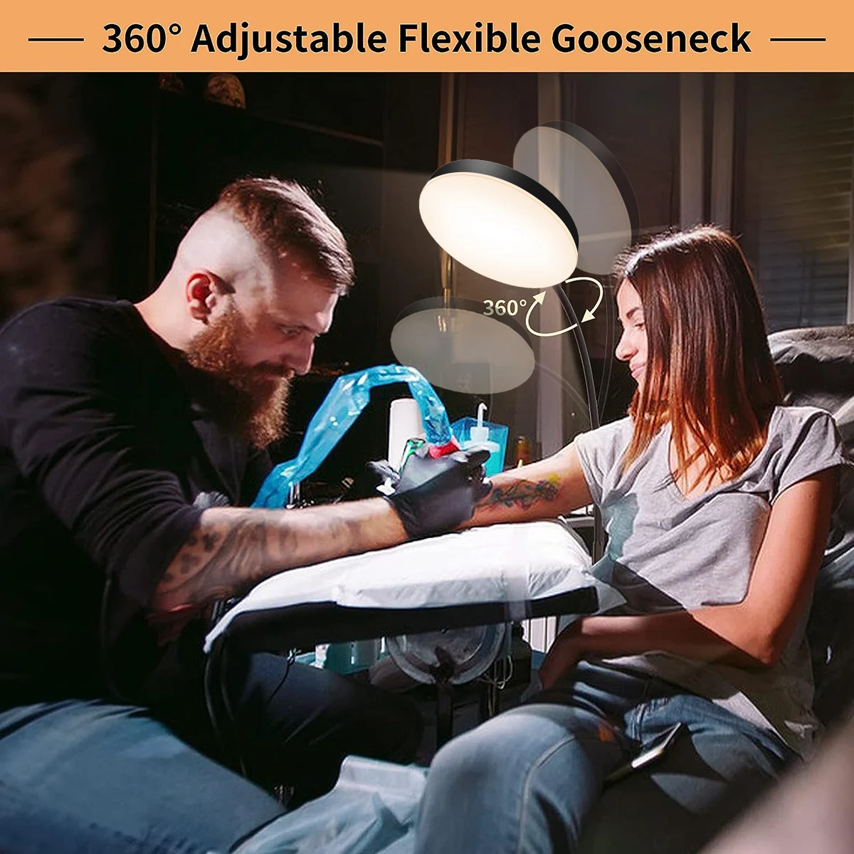 LED Floor Lamp Changeable Reading Lamp with Flexible Gooseneck Dimmable Table or Floor Standing Task Light for Indoor Room 5