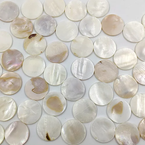 25pcs Round FanshapePure White Color Shell Mother of pearl mosaic tile for Crafts DIY Decoration |