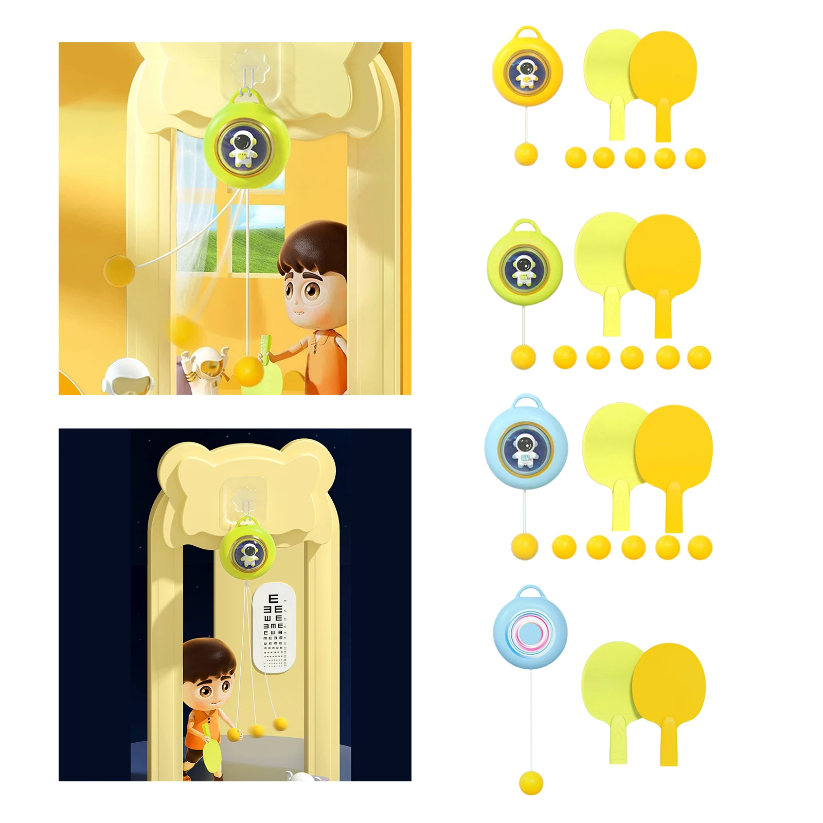 Description Picture 3 of itemChildren Indoor Table Tennis Trainer Parent Child Interaction for Kids Boys Sports Fitness Eyesight Hanging Self Training Tool