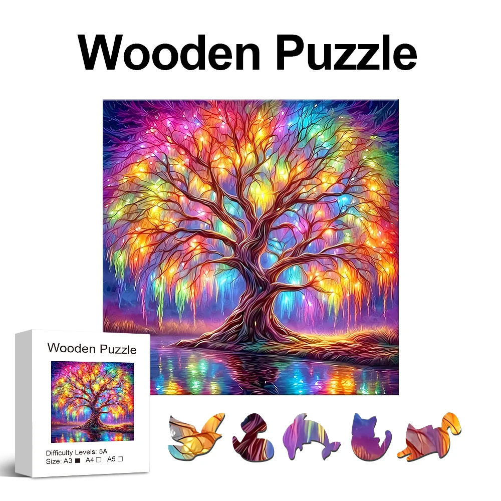 Puzzle da 1000 pezzi per adulti, albero colorato, 1000 pezzi