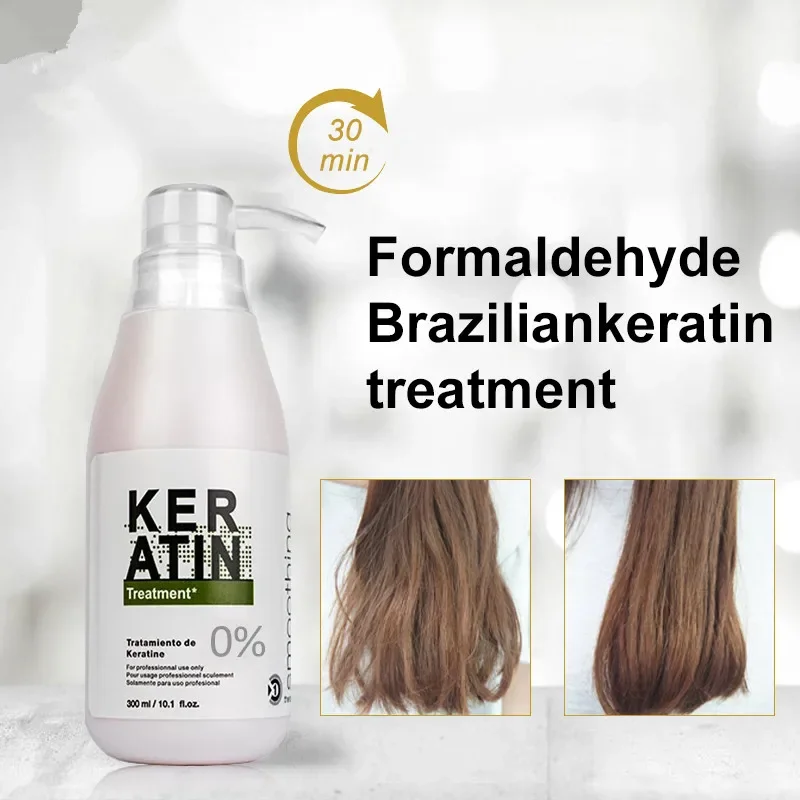 5%/8%/12% Brazilian Keratin Treatment Straightening Hair Formalin 1PCS 300ml Purifying Shampoo Smoothing Hair Care Set Products hair straight cream