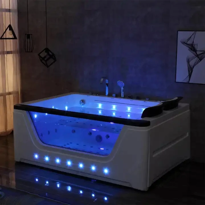 2 person  acrylic massage bathtub hotel luxury bath freestanding hydromassage 3