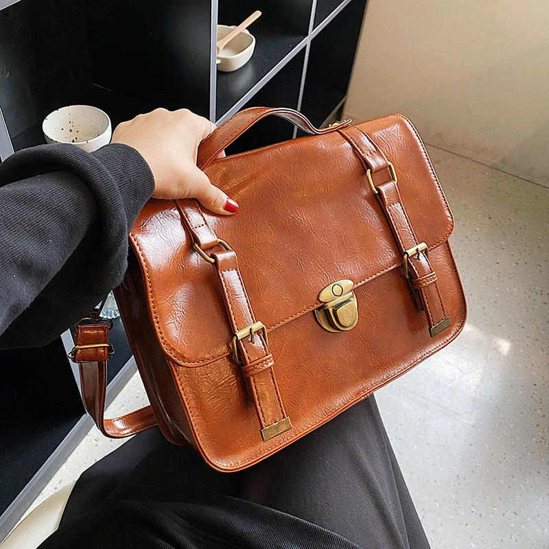 

Vintage Bag Women Handbag Trendy Korean Messenger Bag For Ladies Soft Leather Crossbody Shoulder Bag Versatile Fashion Backbag