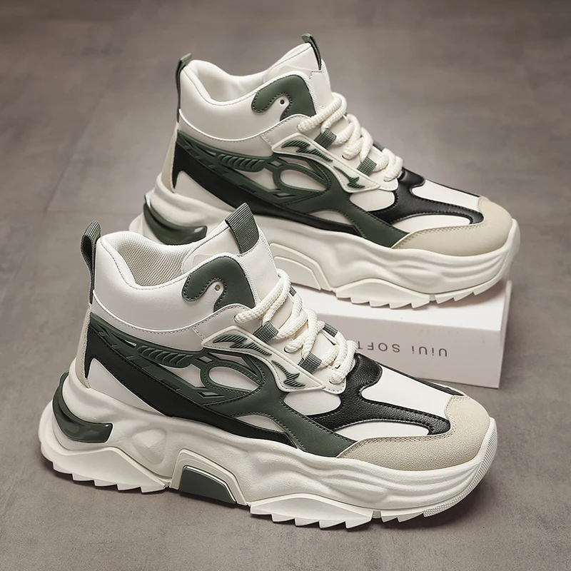 Herren High Top Ankle Boots Für Komfort Mode Sneaker Freizeitschuhe_voghion.com