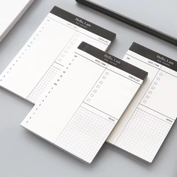 Mini agenda giornaliera con lista di controllo, orari di lavoro, quaderno/agenda per ufficio e scuola, agenda settimanale.