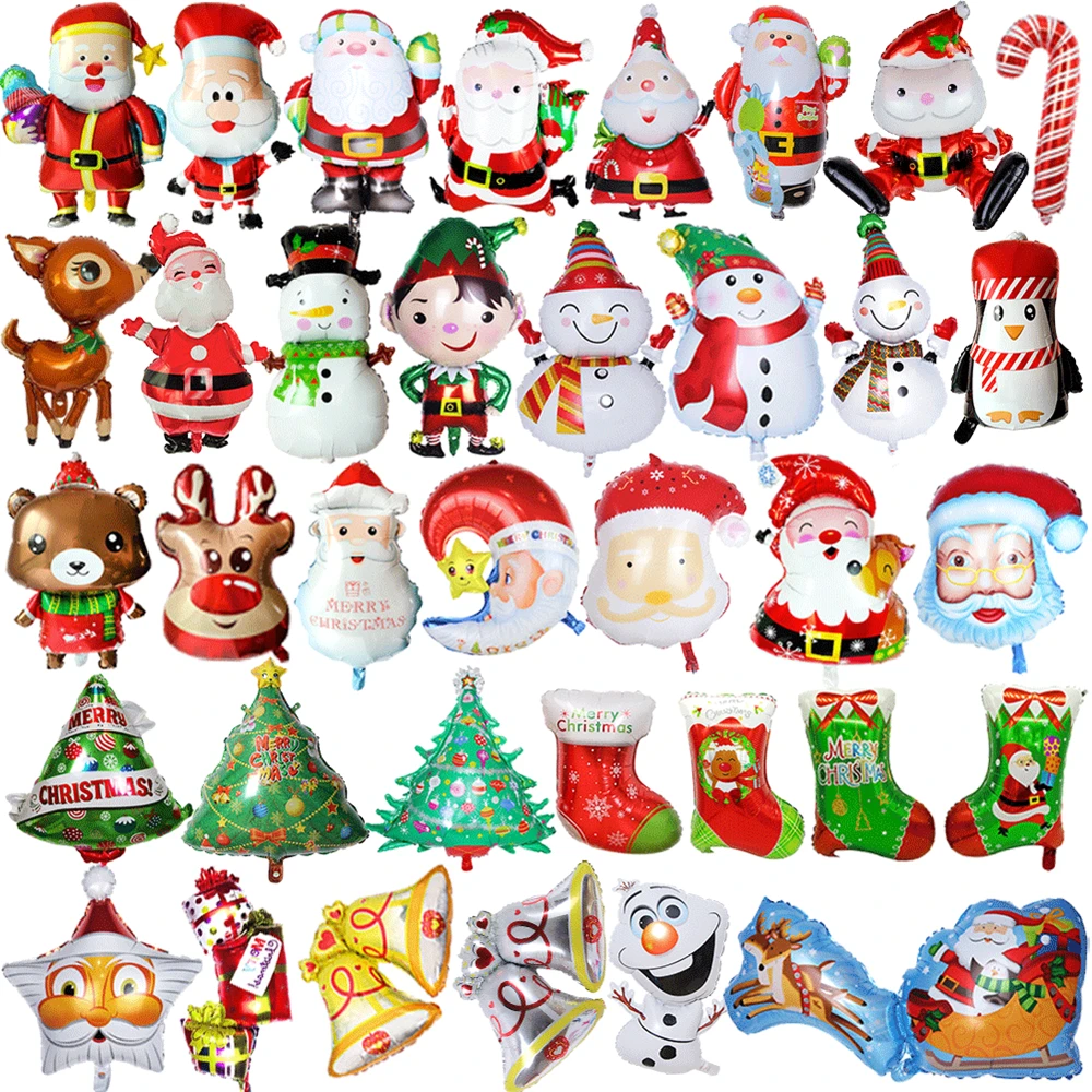 

Christmas Mylar Aluminum Foil Balloon Santa Deer Christmas Tree Balloons for Christmas Party Decorations Supplies