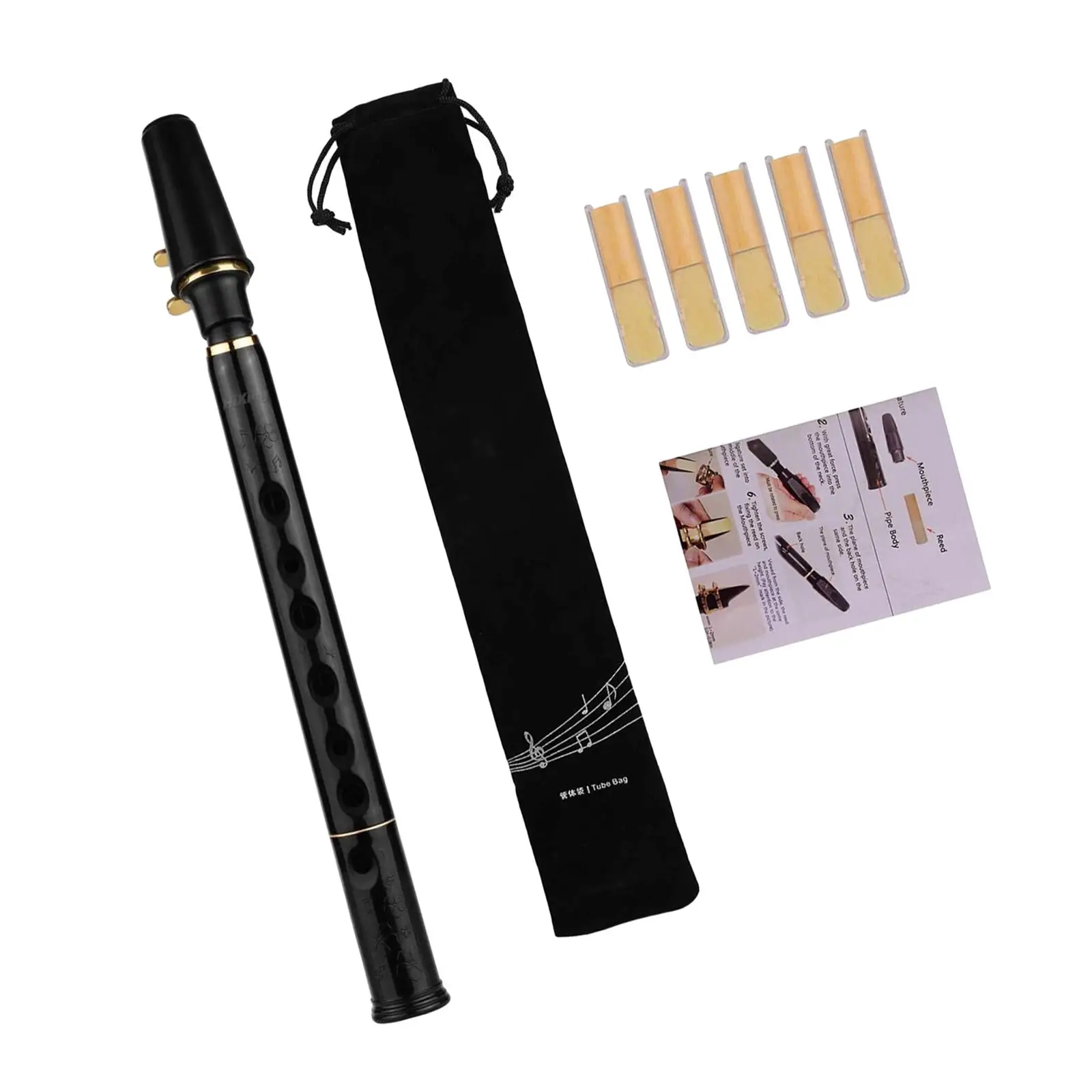 Mini Pocket Saxophone Mini Sax, Woodwind Instrument,Practice Tool with Reeds for Instrument Players Performers