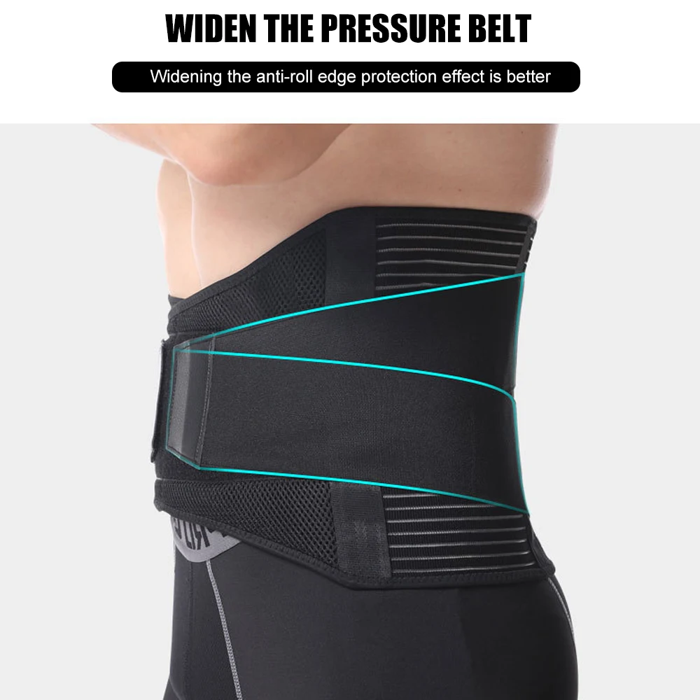Fashion (Black)Lumbar Support Belt Disc Herniation Orthopedic Medical Strain Pain Relief Corset