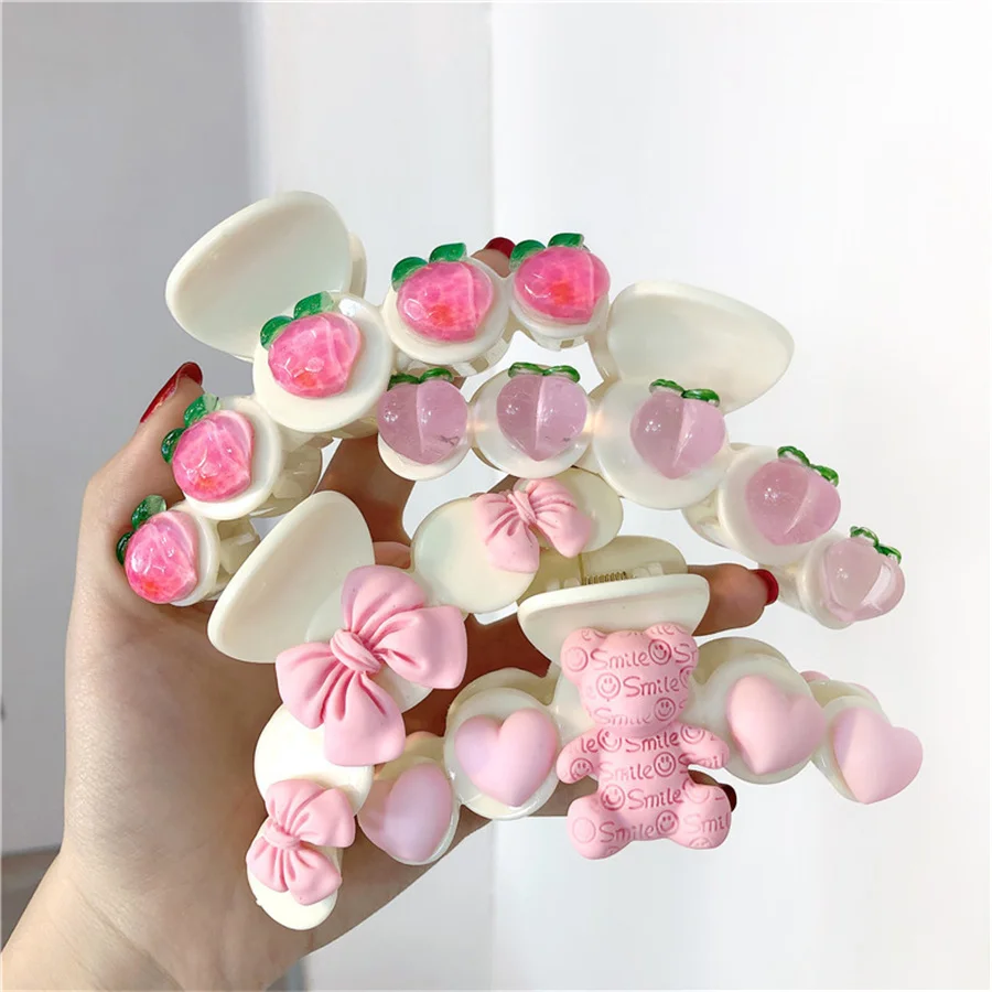 Candy Pink Peach Hair Claws Clip For Women Girls Big Size Bear Hair Clips Hairpin Fashion Hair Accessories Hair Styling Tool повязка buff thermonet headband llev pale pink us one size 132726 508 10 00