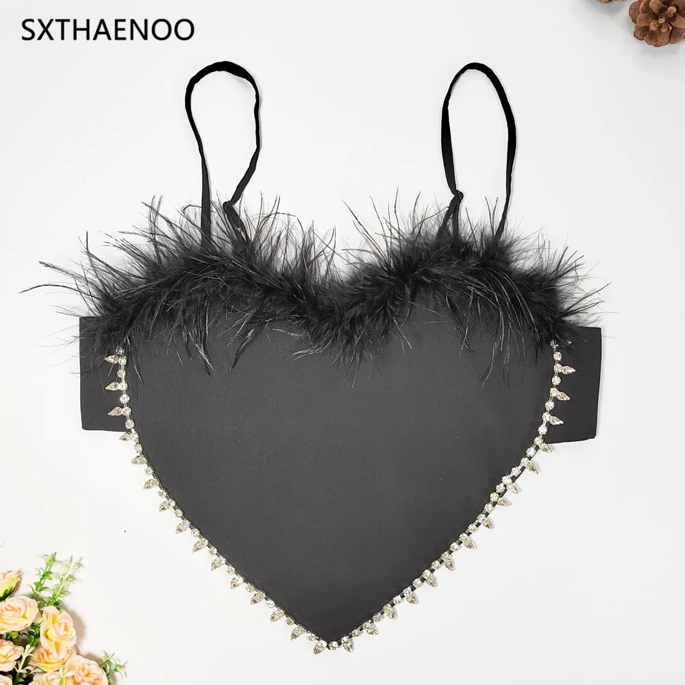 

SXTHAENOO 2023 Summer Femme Bra Tank Top Ropa Mujer Gorset Camisoles for Women Crochet Crop Tops Cropped Harajuku Heart Tanks