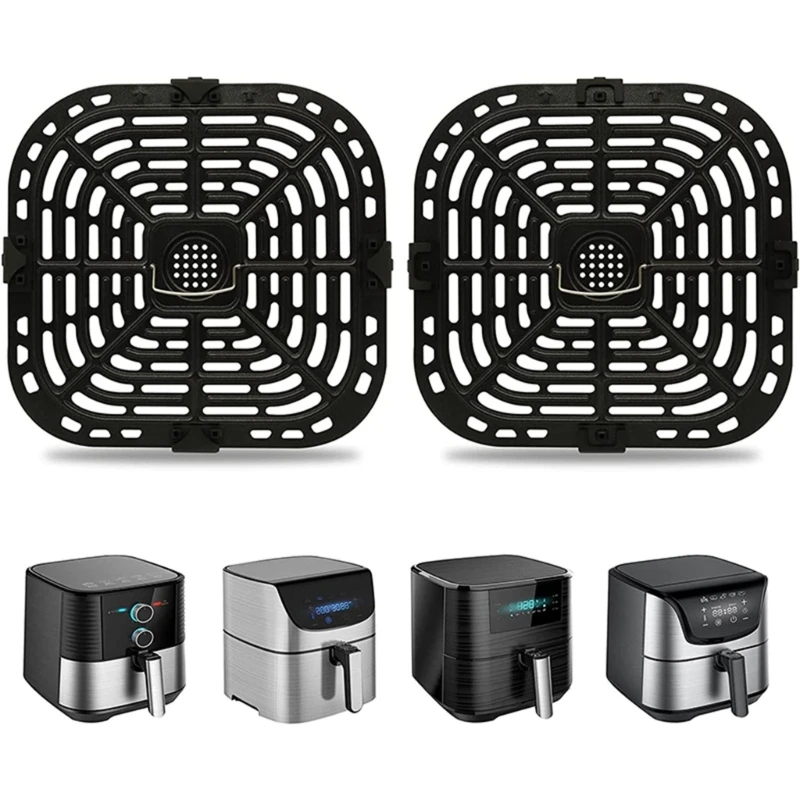 2 PCS Air Fryer Replacement Tray Air Fryer Accessories Part Grill Pan Crisper Plate for Instants Vortex 6QT Fryers