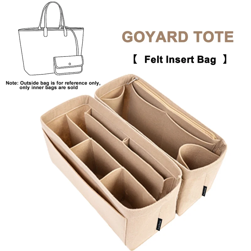 EverToner Felt Insert Organizer For Goyard GM PM Mini Tote Bag