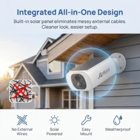 ANRAN 2K caméra solaire sans fil Surveillance extérieure batterie intégrée caméra Wifi détection humanoïde Flash alarme Vision nocturne 3