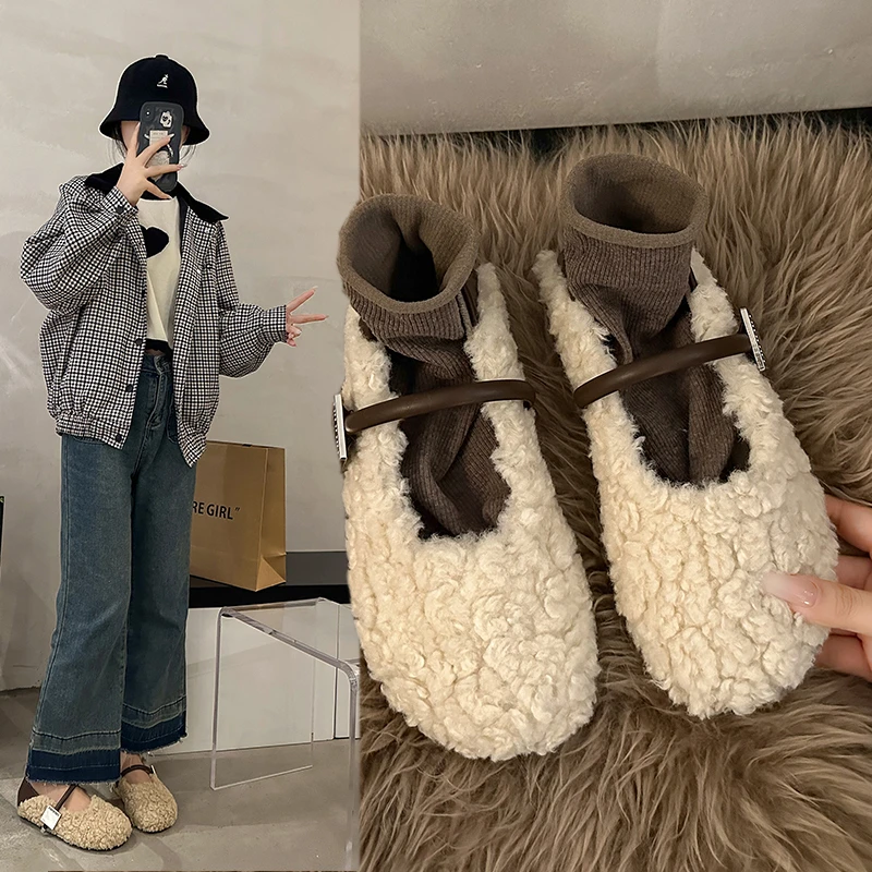 

2023 Новая модная популярная мягкая плоская подошва Женская осенне-зимняя теплая Повседневная обувь 5003