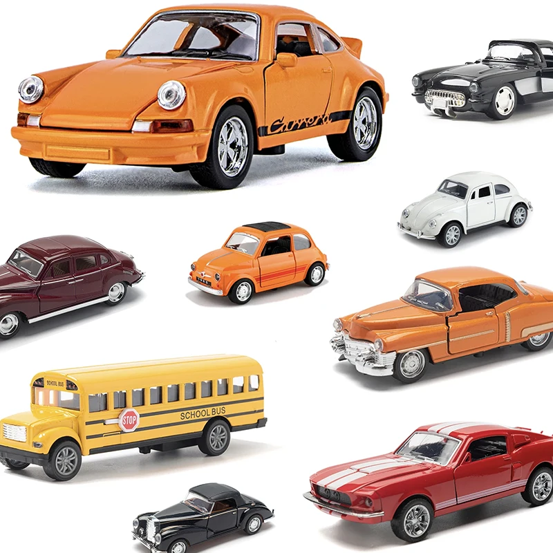 Alloy Diecast Classic Vintage Car Model, puxar para trás veículo em miniatura, réplica para coleção, presente para crianças, 1:32