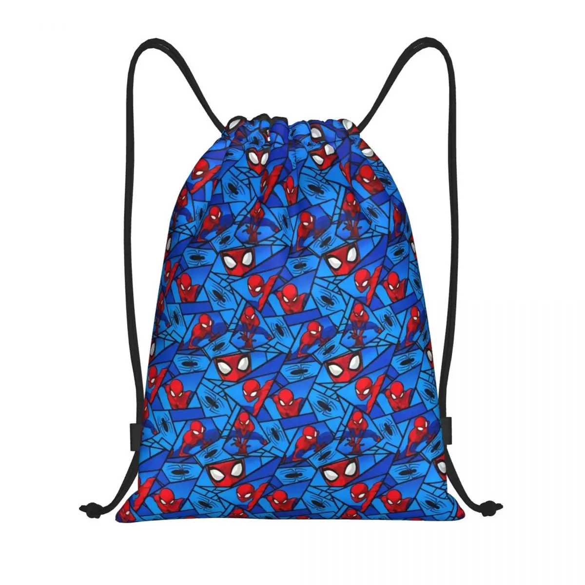 

Custom Spider Man Face Drawstring Backpack Women Men Gym Sport Sackpack Portable Superhero Shopping Bag Sack