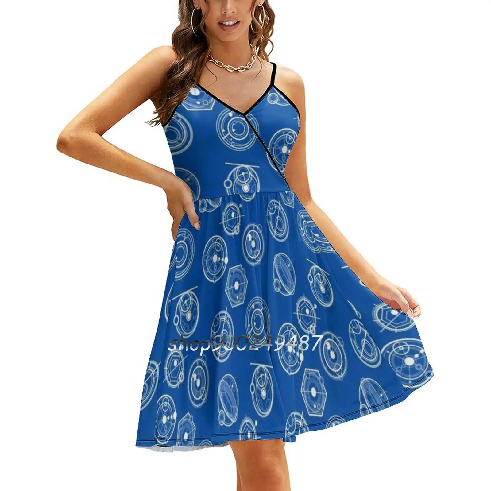 Gallifreyan Mix 2 New Summer Cut Abiti Sexy Ladies Club Wear Party Prendisole Gallifreyan Galliffrey Who Tardis