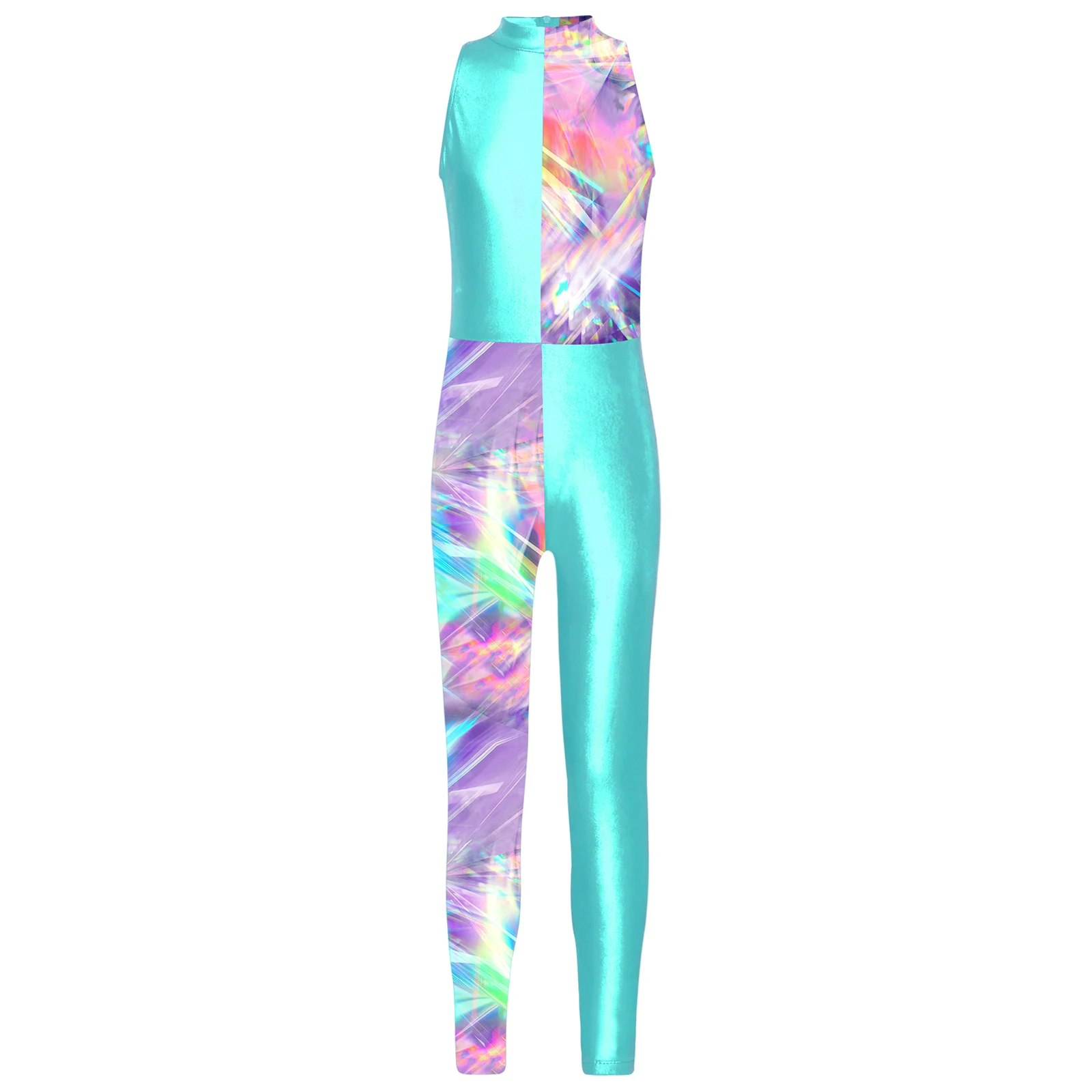 Kinder Mädchen Ballett Tanz Trikot Eiskunstlauf Gymnastik Yoga Overall ärmellose Print Tank Unita rds Performance Dance wear – Detail 19