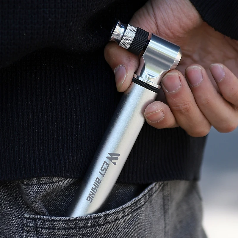WEST BIKING Portable Bicycle Pump 300PSI High Pressure Bike Air Pump Bike Tire Inflator Schrader Presta Valve Cycling Hand Pump