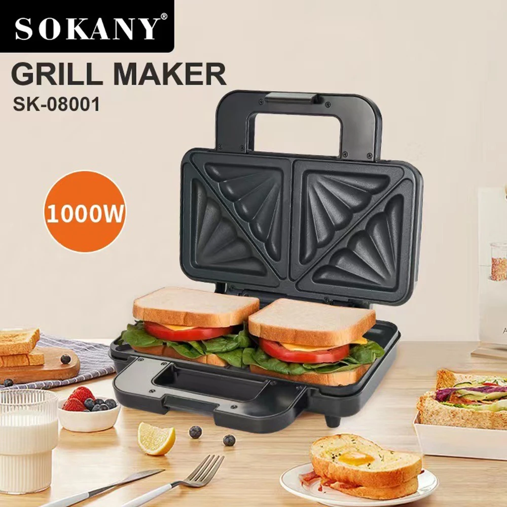 

1000W Kitchen Electric Waffle Sandwich Maker Non Stick Bread Grill Baking Toaster Oven 220V Roast Pancake Machine 토스트기 토스터기 빵