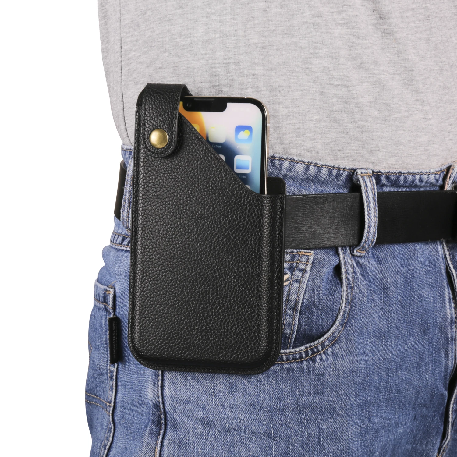 Elegant Leather Phone Belt Clip Case Holder - Stylish Waist Bag Cover
