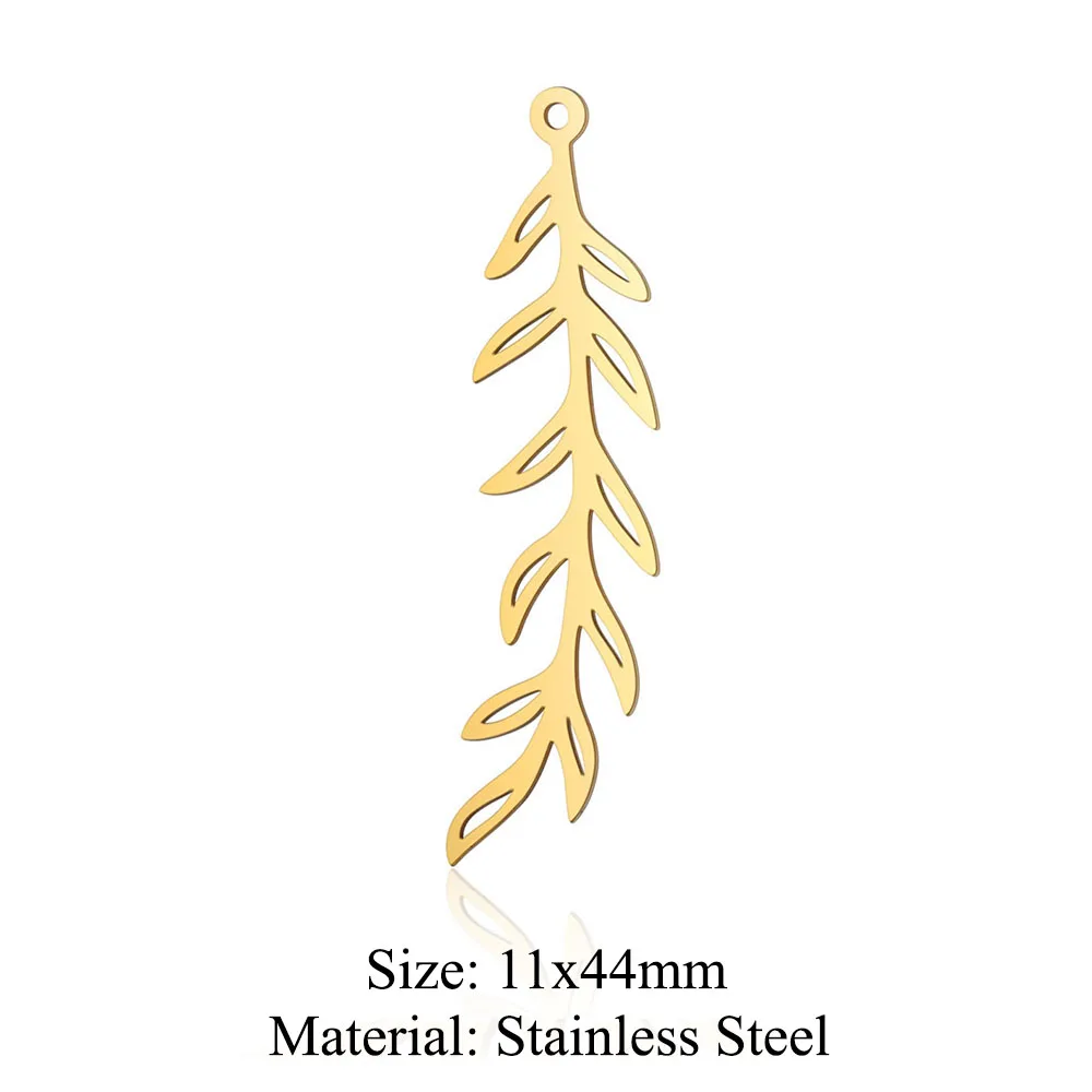 스테인레스 스틸 라이프 트리 DIY 쥬얼리 매력 5 개/묶음, 도매 잎 꽃 목걸이 만들기 펜던트 최고 품질 퇴색하지 않음