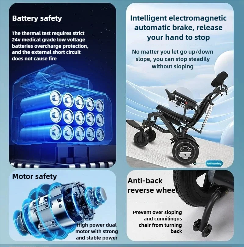 Electric Power wheelchair,Lightweight Foldable Powered Folding Carry Wheelchair Folding economy wheelchair For Disabled And Eld