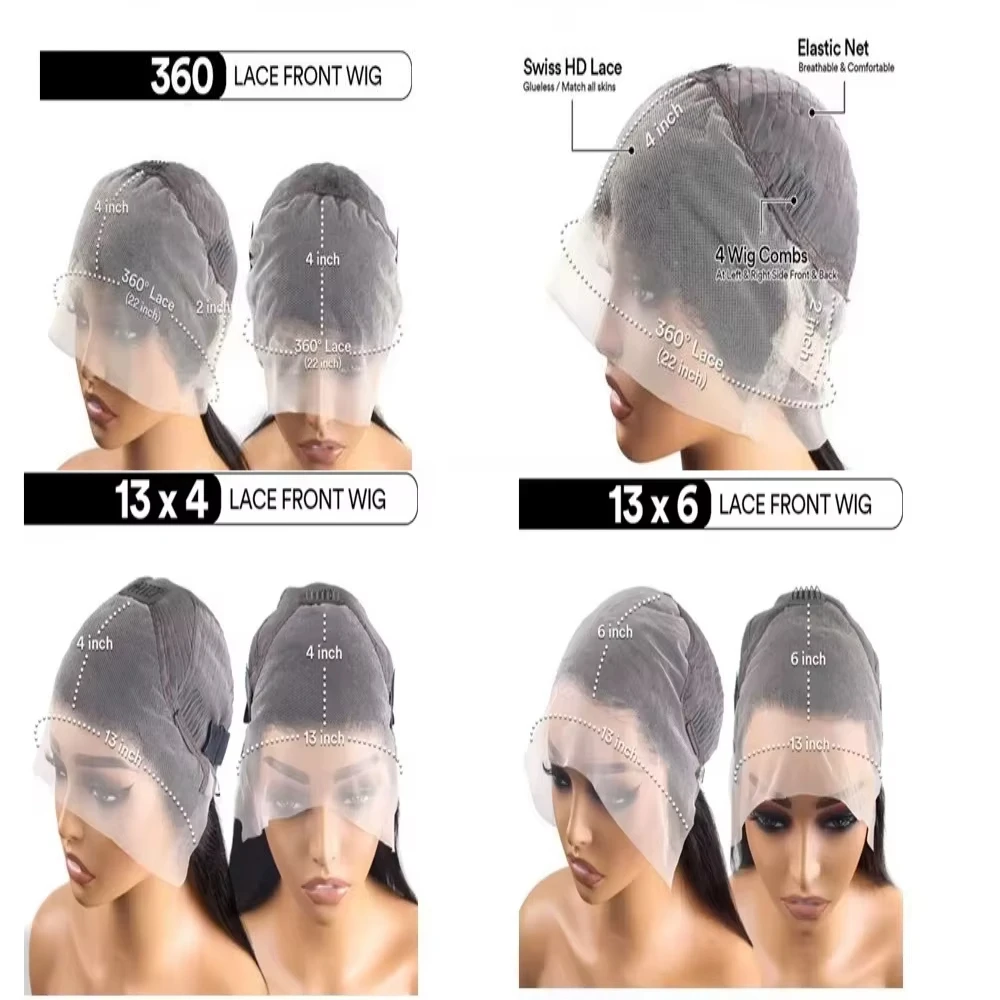 360 Full Lace Front Wigs Human Hair Bone Straight 13x4 13x6 Hd Lace Frontal Wig 200% Density Brazilian Front Wig For Black Women