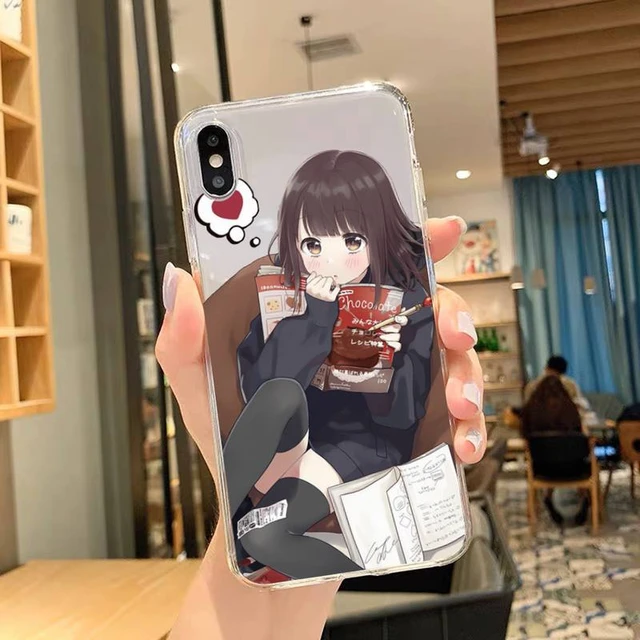 Menhera chan anime girl cute Phone Case Candy Color for iPhone 6 7 8 11 12  13 s mini pro X XS XR MAX Plus - AliExpress