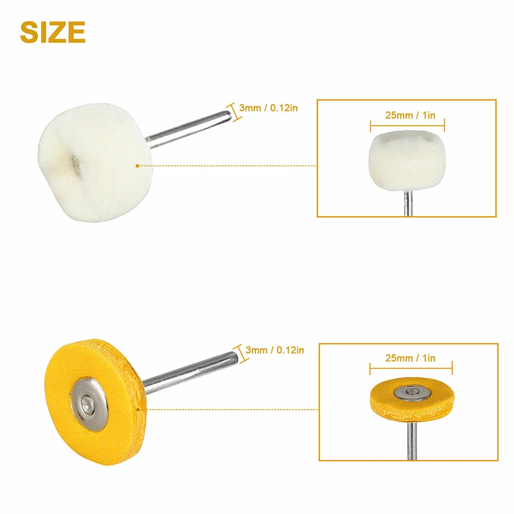 

40Pcs Polishing Buffing Wool Cotton Wheel Brush Tool Set Rotary Kits 3mm Shank Polishers Hand Drill Power Tools Accessories