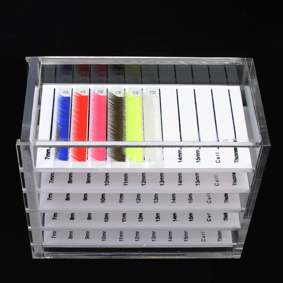 7–15 mm Aufbewahrungsbox für falsche Wimpern, 5 Schichten, Acryl, Paletten-Wimpernhalter, ROT/BLAU/WEIß, Wimpern-Display, Zubehör, Werkzeuge – Detail 10