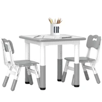 Aiyaplay Ensemble table et 2 chaises pour enfants réglables en hauteur pour enfants de 18 mois à 5 ans Facile à nettoyer 1