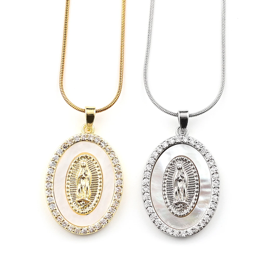 Neue Trend Jungfrau Maria Anhänger Halskette Für Frauen Männer Edelstahl Silber Farbe Guadalupe Dame Katholischen Kette Schmuck Geschenke