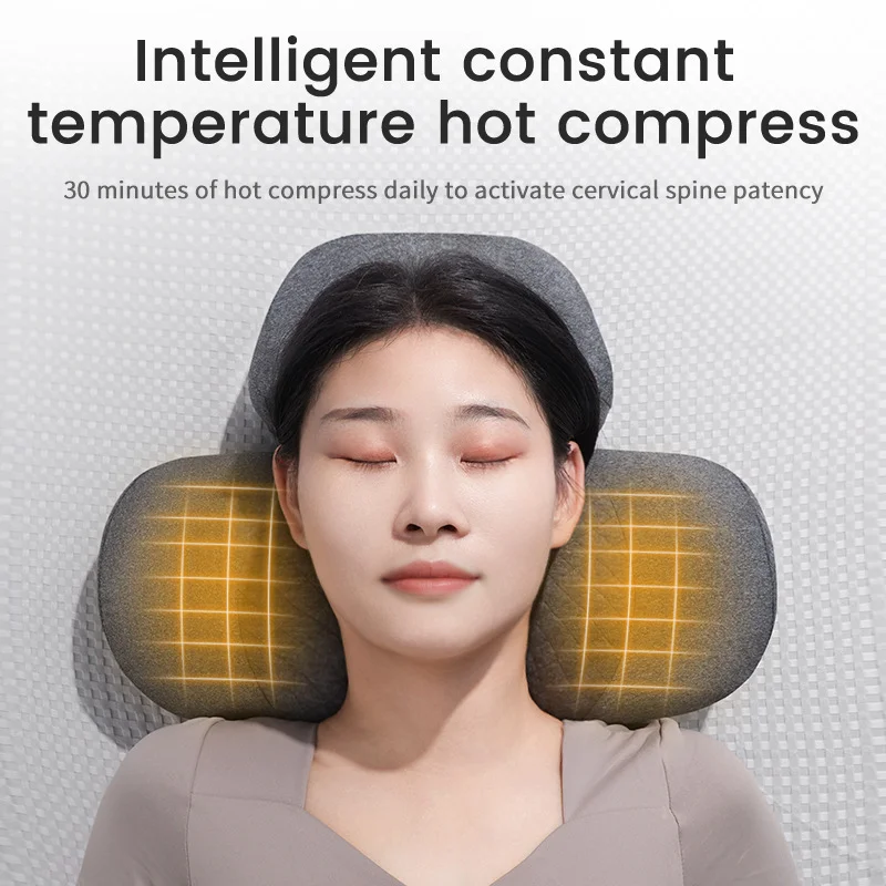 Ergonomic Heated Neck Pillow with Spine Support and Massage Function