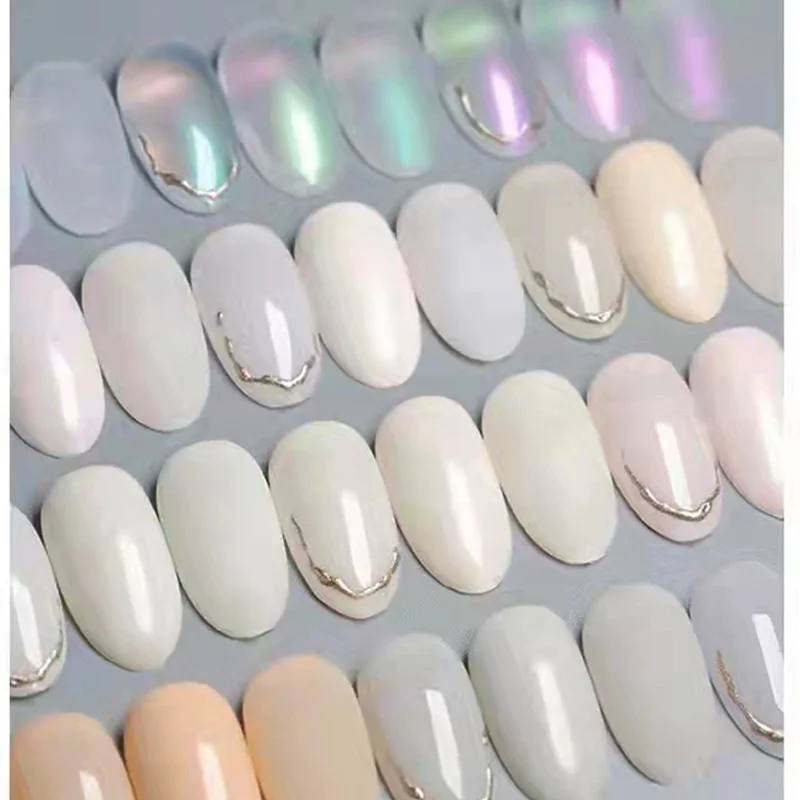VINIMAY Rubber Milky Base Gel Nail Polish Fluorescence Nail UV Glitter Gel Varnish Soak Off Gelpolish Gel Nail Art Lacque Primer 4