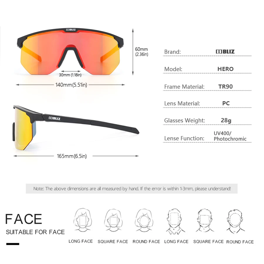 BLIZ Hero Mountaineering Camping Polarized Gafas Running Mals Protective Glasses MTB Road Bike Sunglasses Cycling Eyewear polarized sports glasses polarized glasses