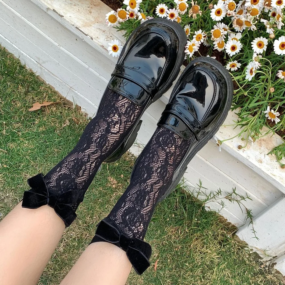 

Balletcore Woman Lace Short Summer Socks Japanese Maiden Lovely Sweet Ruffle Camellia Bow Cotton Lolita Style Princess Socks