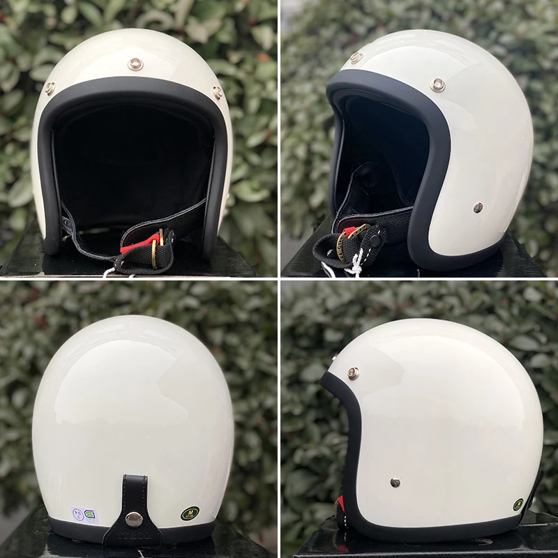 Casco de motocicleta Vintage de fibra de vidrio, ligero, cruiser, cubierta  completa, aprobado por DOT - AliExpress