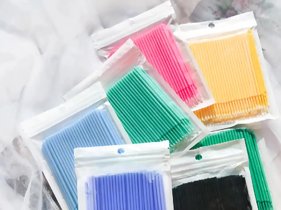 5 / 100 PCS Уборка ресниц ватный тампон тушь профессиональный инструмент миниатюрный