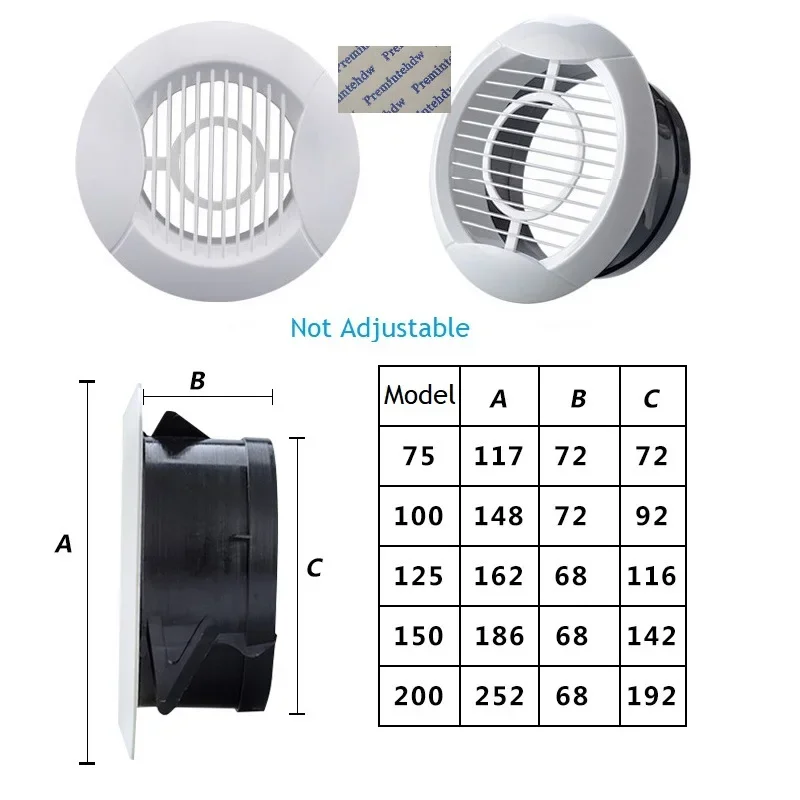 3" 4&ldquo; 5&rdquo; 6&rdquo; 8&rdquo; White ABS Plastic Round Air Vent Grill Cover Diffuser Ventilation Ducting Hose Louver Wall Ceiling Mounted air vent grille ventilation grille air vent cover ducting ventilation cover