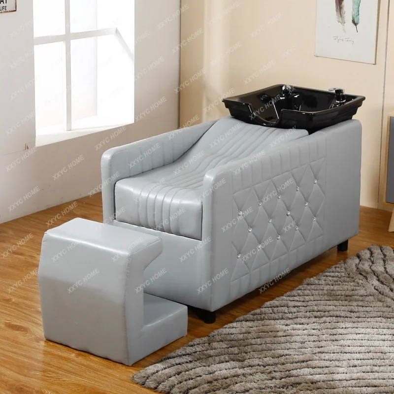 

Lying Completely Hairdressing Barber Bed Pedal Flushing Bed for Hair Beauty Shampoo Dual-Use Bed Barber Shop