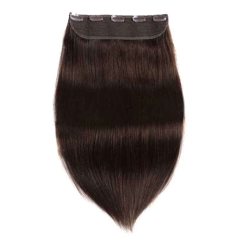 Natural human hair 1 piece clip on extension