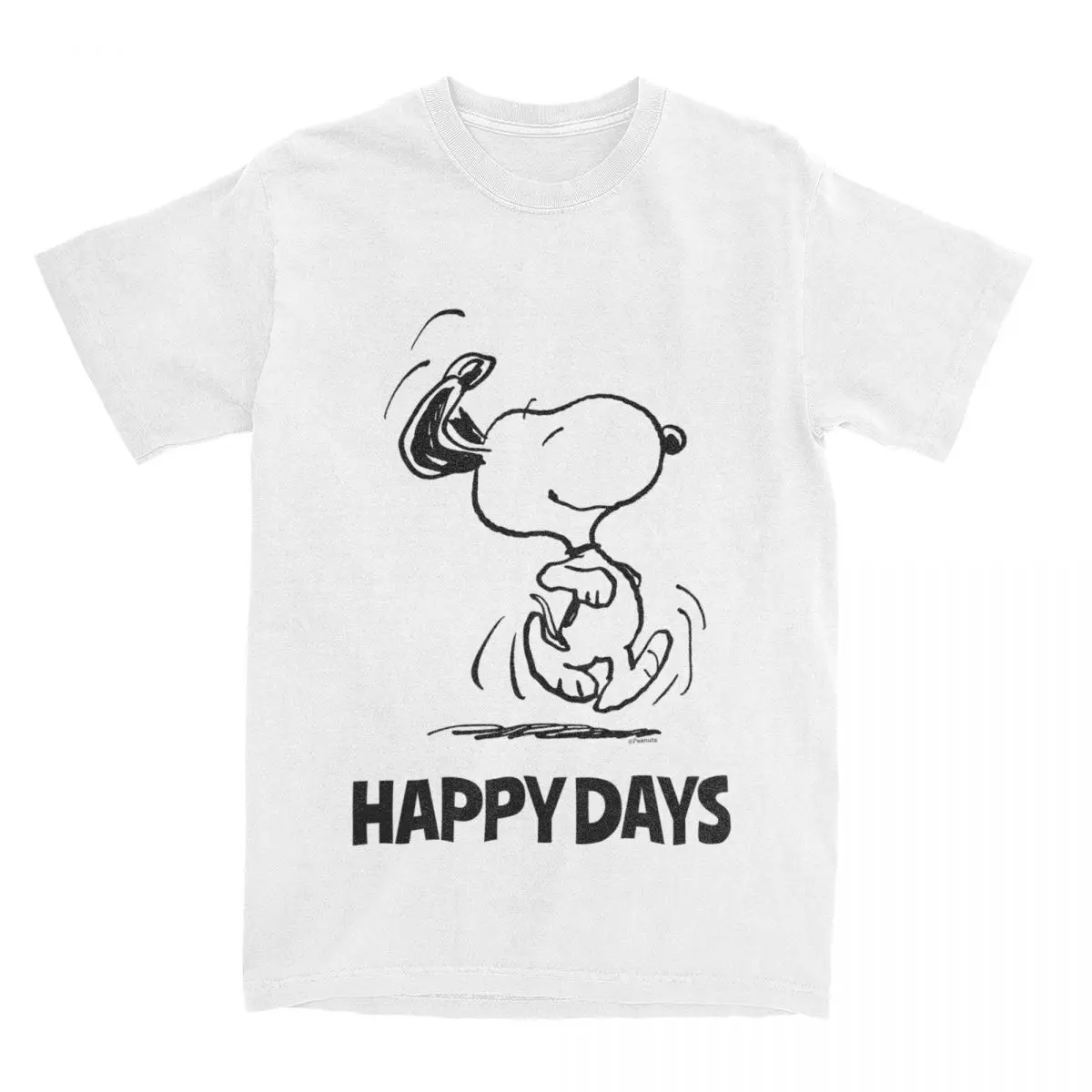 Uomo Donna Arachidi Comic Happy Snoopy T-Shirt Stuff Vintage 100% Cotone T Shirt Tee Clothes Idea Regalo