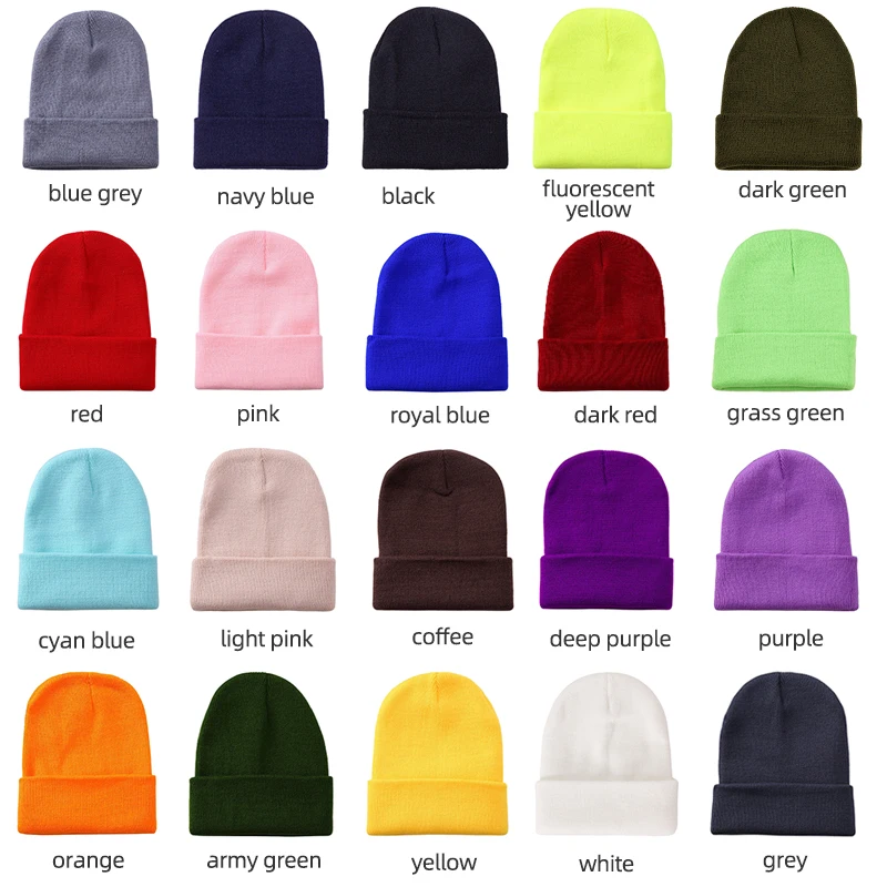 New Winter Beanie Hat for Women Men Embroider Logo Sew Letter Warm