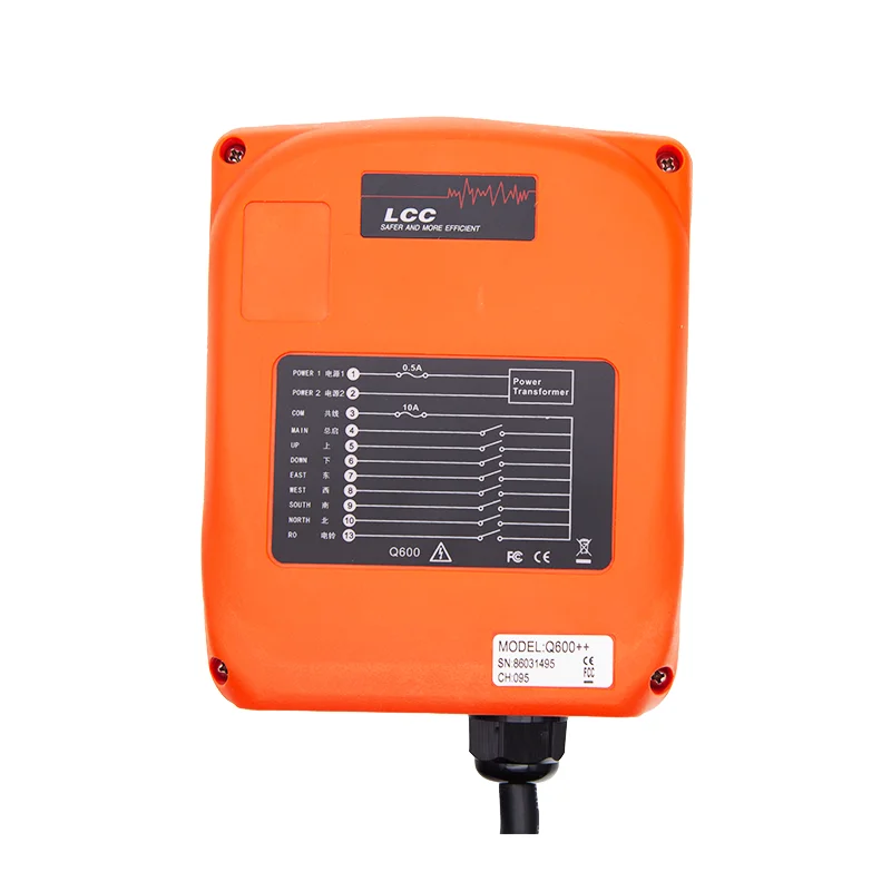 Q600 LCC 6-buttons Industrial Remote Control High Sensitivity Large Instrumen Travelling Crane Lift Hoist Truck Wireless Switch